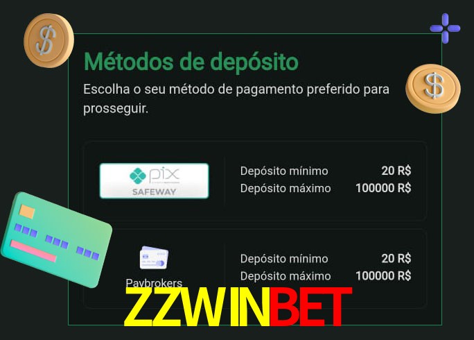 O cassino ZZWINBET oferece uma grande variedade de métodos de pagamento